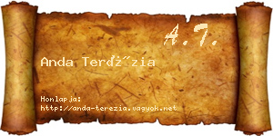 Anda Terézia névjegykártya